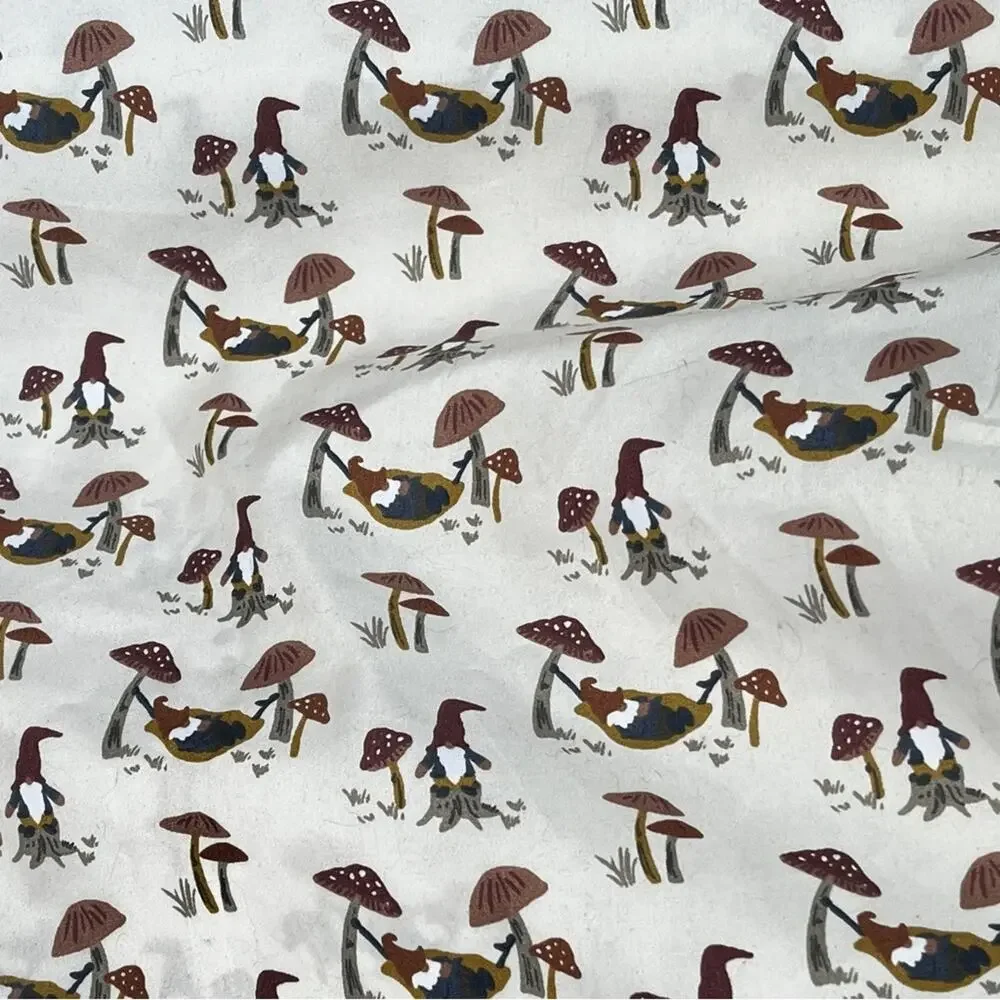 Cynthia Rowley gnomes mushrooms twin flat sheet